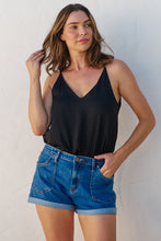 Load image into Gallery viewer, Blue High Waisted Cuff Denim Shorts