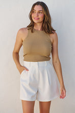 Load image into Gallery viewer, Astrid Tailored High Waisted White Shorts