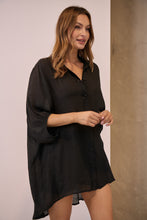 Load image into Gallery viewer, Annabelle Black Sheer 1/2 Sleeve Shirt