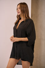 Load image into Gallery viewer, Annabelle Black Sheer 1/2 Sleeve Shirt