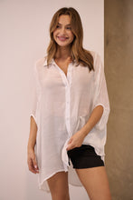 Load image into Gallery viewer, Annabelle White Sheer 1/2 Sleeve Shirt