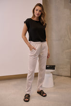 Load image into Gallery viewer, Beige Tie Waist Jogger Pants