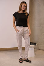 Load image into Gallery viewer, Beige Tie Waist Jogger Pants