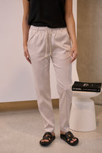 Load image into Gallery viewer, Beige Tie Waist Jogger Pants