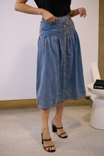 Load image into Gallery viewer, Mirabelle Button Cotton Denim Wash Skirt