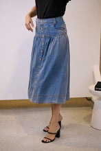 Load image into Gallery viewer, Mirabelle Button Cotton Denim Wash Skirt