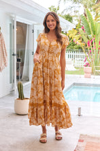 Load image into Gallery viewer, Augustina Button Front Mustard Paisley Print Maxi