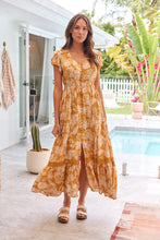 Load image into Gallery viewer, Augustina Button Front Mustard Paisley Print Maxi