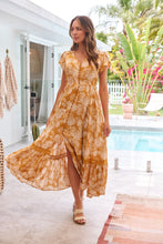 Load image into Gallery viewer, Augustina Button Front Mustard Paisley Print Maxi