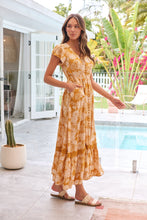 Load image into Gallery viewer, Augustina Button Front Mustard Paisley Print Maxi