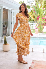 Load image into Gallery viewer, Augustina Button Front Mustard Paisley Print Maxi