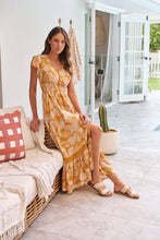 Load image into Gallery viewer, Augustina Button Front Mustard Paisley Print Maxi