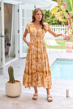 Load image into Gallery viewer, Augustina Button Front Mustard Paisley Print Maxi