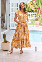 Load image into Gallery viewer, Augustina Button Front Mustard Paisley Print Maxi