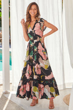 Load image into Gallery viewer, Augustina Pink/Green Floral Button Front Maxi Dress