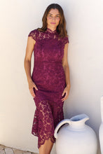 Load image into Gallery viewer, Constance Plum Lace Evening Dress