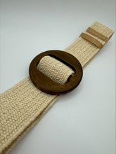 Load image into Gallery viewer, Faux Rattan Weave Stretch Beige Belt