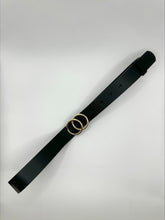 Load image into Gallery viewer, Rosie Gold Buckle Double Circle Black Belt