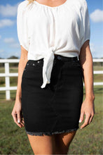 Load image into Gallery viewer, X Stitch Black Denim Skirt