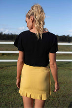 Load image into Gallery viewer, Cecilia Yellow Linen Tie side Skirt