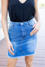 Load image into Gallery viewer, X Stitch Blue Denim Skirt