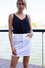 Load image into Gallery viewer, Freyed Denim White Skirt