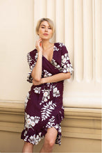 Load image into Gallery viewer, Surya Maroon Floral Cross over Dress