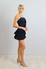 Load image into Gallery viewer, Mariana Tie front Frill dress Navy