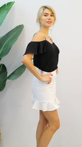 Esther Linen Frill Skirt