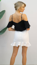 Load image into Gallery viewer, Tegan Cold Shoulder Black Top
