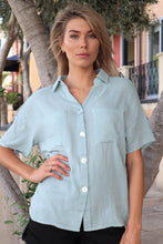 Load image into Gallery viewer, Sorrento Mint Button shirt