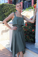 Load image into Gallery viewer, Natalia Khaki Maxi Linen Skirt