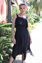 Load image into Gallery viewer, Natalia Black Maxi Linen Skirt