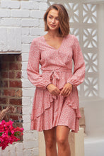 Load image into Gallery viewer, Greta Long sleeve Pink X/ Over Tie Dress
