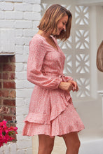 Load image into Gallery viewer, Greta Long sleeve Pink X/ Over Tie Dress