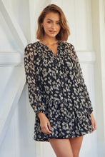 Load image into Gallery viewer, Jezebel Black Chiffon Long Sleeve Dress