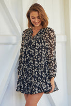 Load image into Gallery viewer, Jezebel Black Chiffon Long Sleeve Dress