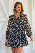 Load image into Gallery viewer, Jezebel Black Chiffon Long Sleeve Dress