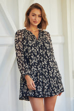 Load image into Gallery viewer, Jezebel Black Chiffon Long Sleeve Dress
