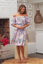 Load image into Gallery viewer, Bastille Lilac Floral Off Shoulder Dress