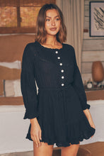 Load image into Gallery viewer, Rafael Black Long Sleeve Shirt Dress
