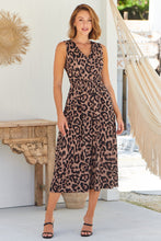 Load image into Gallery viewer, Claire Tie Waist Brown Animal Print Jumpsuit