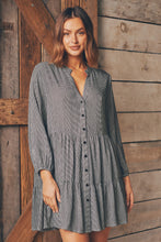 Load image into Gallery viewer, Clementine Long Sleeve Button Shirt Dress