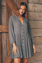 Load image into Gallery viewer, Clementine Long Sleeve Button Shirt Dress