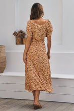 Load image into Gallery viewer, Claudia Orange Floral Puff Sleeve Dress