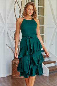 Dawn Emerald Sleeveless Evening Dress
