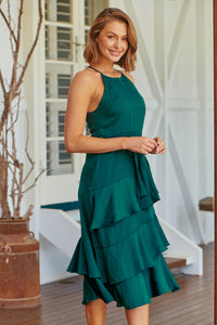 Dawn Emerald Sleeveless Evening Dress