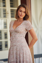 Load image into Gallery viewer, Charlotte White Floral Middi Dress
