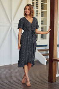 Joanna Black Spot Maxi Dress