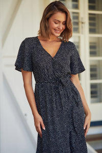 Joanna Black Spot Maxi Dress